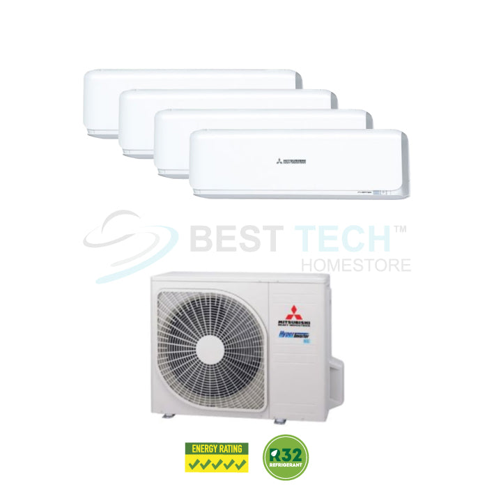 MITSUBISHI HEAVY INDUSTRIES System 4 - 9K BTU x3, 24K BTU x1 (SCM80YS-W/SRK10YVS-W7x3/SRK24YVS0W7x1) - Best Tech Online